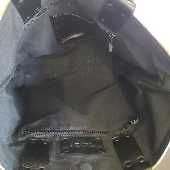 Stephane Verdino Tote Bag Paris Cream Orange Canvas Leather Handles - Picture 13 of 14